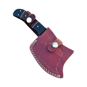 Hacha Táctica de Acero de Damasco Forjada a Mano para Camping, Cuchillo Ulu de Bolsillo, Herramienta de Corte de Supervivencia y Caza con Espiga Completa - Product Image 4
