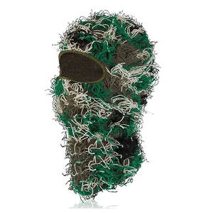 Pasamontañas de punto afelpado con diseño de camuflaje desgastado para invierno, con un orificio y logotipo personalizado - Product Image 2