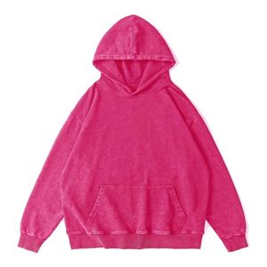 เสื้อฮู้ดดี้วินเทจสีสันสดใส ทรงโอเวอร์ไซส์ ผ้าฟลีซนุ่ม สวมใส่สบาย มีกระเป๋าจิงโจ้ เหมาะสำหรับแฟชั่นลำลอง - Product Image 1
