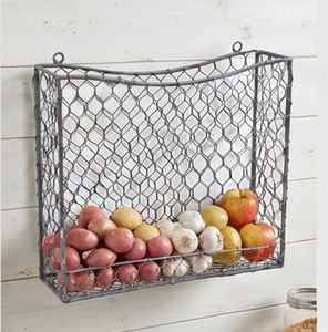 Fine Quality Metal <b>Wire</b> <b>Storage</b> <b>Basket</b> Rectangle Hanging Rustic Style Multi-Purpose Organizing <b>Basket</b> - Product Image 6