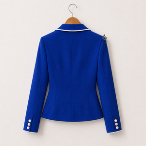 Blazer bleu croisé élégant pour vêtements de cérémonie maçonniques et universitaires, avec logo brodé, inspiré du patrimoine grec - Product Image 4