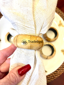 Anneau de serviette écologique en os de créateur, accessoire de décoration de table haut de gamme fait main pour cadeaux Tradebyd - Product Image 3