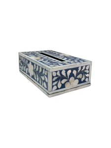 Boîte à mouchoirs artisanale classique en os naturel avec incrustations, pour rangement et boîte à papier - Product Image 3