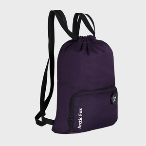 Arctic Fox Drawstring <b>Backpack</b> for <b>Kids</b> Dull Purple Jute Beach Bag with Custom Logo Sporty Style for Girls and <b>Boys</b> - Product Image 6