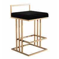 Chaise de bar élégante et moderne en métal et cuir PU écologique avec repose-pieds, tabouret de comptoir pour restaurant, café, îlot de cuisine, extérieur