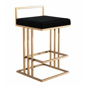 Elegante Silla de Bar Moderna de Metal y Madera con Reposapiés, Taburete de Altura Media para Restaurante, Cafetería, Cocina o Isla - Product Image 5