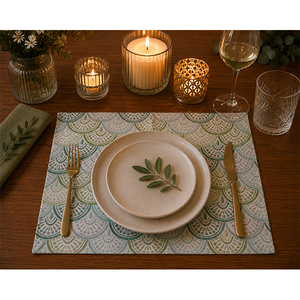 Sets de table imprimés en coton et lin de luxe |   Napperons de table lavables pour la maison et la cuisine - Product Image 3
