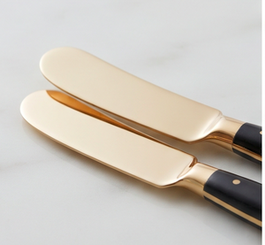 Ensemble de 9 couteaux à fromage en acier inoxydable, lame dorée, manche noir, couteaux à étaler, outils à fromage durables - Product Image 2