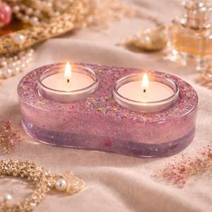 Luxury Crystal Look Resin <b>Candle</b> Holder Unique Handmade Craft For Home Decor And Event Decoration - Product Image 4