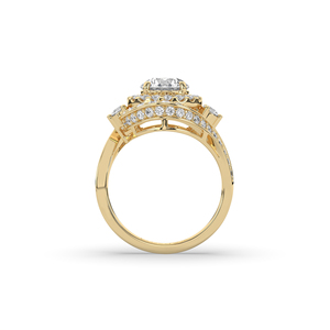 Custom 1.5Ct Lab Grown Diamond 925 Silver Gold Ring Round Cut <b>Unique</b> Style Lightweight Minimalist Jewelry <b>For</b> <b>Her</b> Ring - Product Image 4