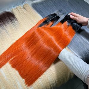 Extensions de cheveux humains naturels noirs soyeux et lisses de haute qualité, bruts, non traités, vietnamiens, en lots à double trame, vente en gros - Product Image 4