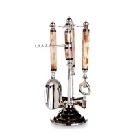 Ensemble de bar complet de style royal occidental, en laiton doré brillant, avec poignée en métal faite à la main, finition dorée gravée