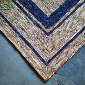 Tapis décoratifs ethniques en fibres de jute 100% naturelles, tapis sur mesure en provenance d'Inde - Product Image 2