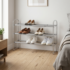 ขายส่ง eBay ไต้หวัน ผู้ผลิตเฟอร์นิเจอร์ในครัวเรือน ชั้นวางรองเท้าโลหะแบบพกพาทันสมัย ปรับขยายได้ - Product Image 2