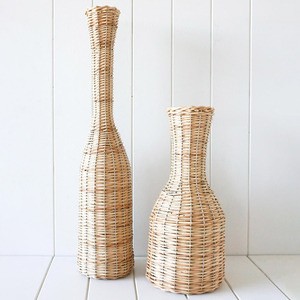 Vase trompette en rotin de qualité supérieure pour décorations de mariage, centre de table, porte-fleurs artisanal - Product Image 1