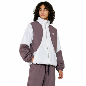Custom Contrast Panel Track Windbreaker <b>Jacket</b> Vintage High Collar <b>Lightweight</b> Streetwear <b>jacket</b> for men Nylon Outerwear OEM ODM - Product Image 5