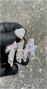Pendentif Lettre Personnalisé Hip-Hop Iced Out en Argent 925 Plaqué Or Massif avec Diamant Moissanite D VVS – Pendentif Initiale Prénom - Product Image 3