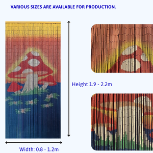 Dreamy Vertical Blinds Bamboo Wood Bohemian Style Mushroom Pattern Light Filtering <b>Ceiling</b> Installation Children's Room <b>Decor</b> - Product Image 3