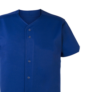 Plain Blank Button Down Closure <b>Baseball</b> Softball Uniforms Polyester Knit Jerseys Matching Performance Pants Sets In Low MOQ - Product Image 3