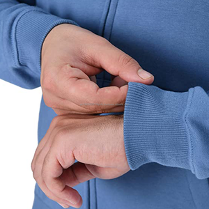 Veste à capuche imperméable à manches longues en coton polyester à fermeture éclair pour hommes, légère et brodée en technique bouffante - Product Image 4