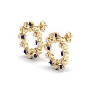 REYES Elegant 925 Sterling Silver GRA Certified Moissanite Screw <b>Back</b> Stud <b>Earrings</b> Wholesale Blue Sapphire Gemstone Jewelry - Product Image 3