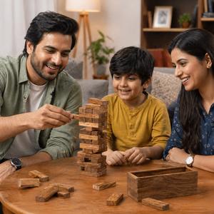 Wooden Zenga Block <b>Stacking</b> Game | Mangowood Handcrafted Tower Game Set with Storage <b>Box</b> | Classic Family Party Balance Game - Product Image 2