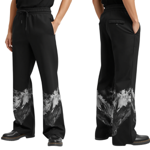 Pantalones de Hombre con Corte Acampanado, Diseño Contemporáneo con Estampado Artístico Inspirado en Velocity, Estilo Urbano Moderno - Product Image 1
