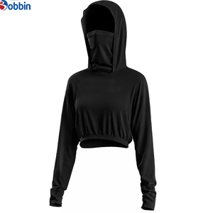 Sudadera con Capucha Corta Bordada para Mujer, Estilo Urbano, Protección Solar, Hecha a Medida, 100% Algodón de Alta Calidad - Product Image 5