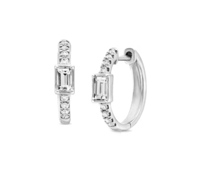 <b>Hoops</b> Earrings Diamond Earrings Gold and <b>Silver</b> Earrings Natural and Lab Grown Diamonds Earrings <b>Hoops</b> Fine Jewelry for Women - Product Image 1