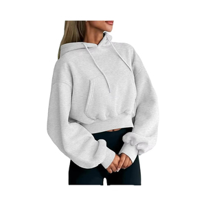 Sudadera con capucha Y2K para mujer, estilo urbano, de poliéster/algodón, felpa francesa, con estampado cruzado frontal, con cremallera, transpirable y ecológica para invierno - Product Image 1