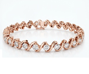 Pulsera de Diamantes Redondos con Corte Brillante, Clásica para Mujer, Diamantes Cultivados en Laboratorio - Product Image 1