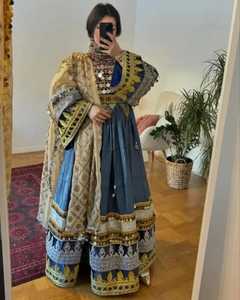 Nouvelles Robes Afghanes Tendance 2026 pour Femmes – Ensemble Frock en Dentelle Taille Haute Respirant Multicolore Longueur Genou pour Soirée - Product Image 3