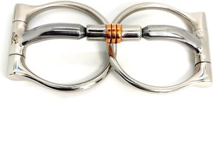 Bocado de caballo tipo snaffle de acero inoxidable con eslabón Dee occidental y rodillo de acero y cobre - 5 pulgadas - Product Image 6