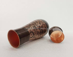 ขวดน้ำทองแดงลายสลักสไตล์เอเชียนเซน ขนาด 800 มล. ผลิตจากทองแดงบริสุทธิ์ 100% เป็นมิตรต่อสิ่งแวดล้อม - Product Image 4