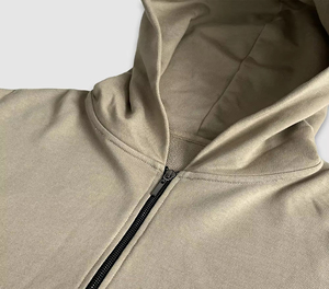 Sweat-shirt à capuche oversize pour homme, fermeture éclair quart de tour, couleur unie, polaire, manches classiques, style automne - Product Image 4