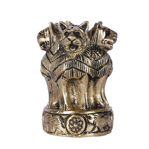 Emblème national de l'Inde en métal de luxe fait à la main de 3 pouces pour la décoration de table et accessoire de maison Lavable Fabriqué en Inde - Product Image 1