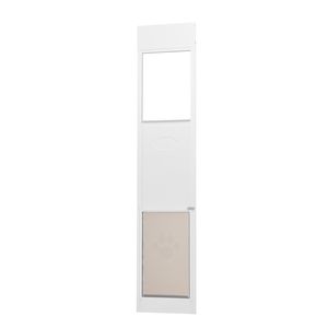 Porta per Cani in Stile Francese 75 7/8'' 80 11/16'' con Telaio in Alluminio e Vetro Temperato, Porta Scorrevole in Vetro con Altezza Regolabile - Product Image 1