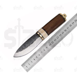 Couteau Puukko artisanal sur mesure |   Couteau de brousse nordique à lame fixe en acier à haute teneur en carbone |   Couteau de chasse et de camping avec étui en cuir - Product Image 6