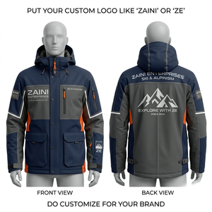 Chaqueta Softshell con Capucha para Hombre ZAINI, 220g, Poliéster Transpirable, Ecológica, Resistente al Viento, Color Azul Marino, Gris, Naranja, Chaqueta Casual de Otoño - Product Image 1