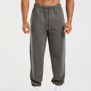 Pantalones Deportivos Casuales de Pierna Recta, Transpirables, 100% Algodón, con Cintura Elástica y Bolsillos Traseros - Product Image 1