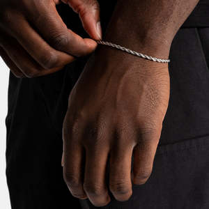 925 Sterling Silver <b>Rope</b> Chain <b>Bracelet</b> Diamond Cut Twisted <b>Rope</b> Link <b>Bracelet</b> Italian <b>Rope</b> <b>Bracelet</b> for Men Women - Product Image 2