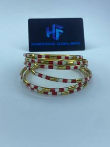 Handmade <b>Resin</b> Brass Bangles Gold Plated Ethnic Style Party Occasion Imitation Pearl Women's Fashion Jewelry - Product Image 4