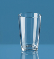 Gobelet conique en verre transparent à paroi simple, moderne et minimaliste, lisse, réutilisable, compatible lave-vaisselle, pour boissons chaudes/froides, lot en vrac
