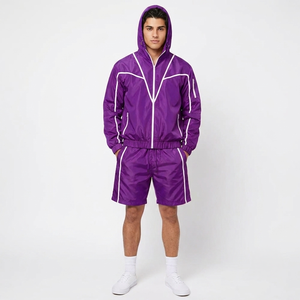 Ensemble de survêtement imperméable coupe-vent pour homme, vêtements de sport légers, jogging décontracté, tenue d'entraînement fitness. - Product Image 2
