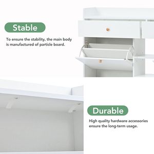 Scarpiera Moderna TREND a 4 Cassetti con Sistema Ribaltabile e 2 Livelli di Stoccaggio, Organizzatore Multifunzionale per Scarpe Presentato in Video - Product Image 6