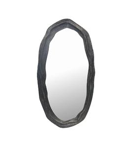 Rustic Irregular Oval Wall Mirror With Metal <b>Frame</b> Decorative Home Accent - Product Image 1