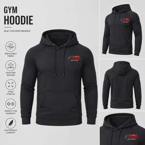 Sweat à capuche de sport pour homme de qualité supérieure, tissu tricoté, écologique, respirant, anti-humidité, durable, coupe athlétique, personnalisable, haute qualité - Product Image 3