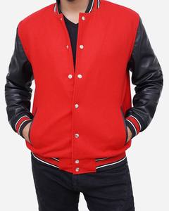 Chaqueta Varsity Personalizada de Alta Calidad para Hombre, Chaqueta de Lana, Cuero y Felpa con Logotipo Impreso y Bordado en Chenille - Product Image 1
