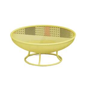 Panier à fruits décoratif en fil métallique jaune, support de rangement pour collations, présentoir moderne pour légumes sur comptoir, décoration de cuisine et de maison - Product Image 3