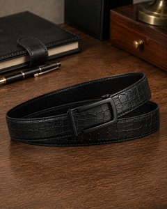 Ceinture en cuir à motif crocodile personnalisée pour hommes Ceinture de qualité supérieure à la mode - Product Image 2